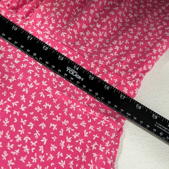 Lands End ladies dress 1X plus size pink white v-ditsy print casual everyday - Picture 8 of 12